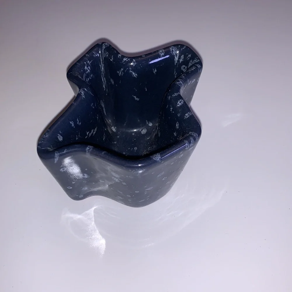 Frankoma Pottery Blue Speckle Texas Shaped Trinket Dish-Rare!